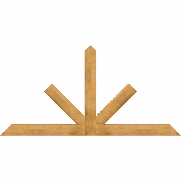 Ekena Millwork Saratoga Rough Sawn Timber Gable Bracket, Western Red Cedar, 96"W x 48"H x 4"D x 6"F, 12/12 Pitch GBW096X48X0406SAR00RWR - main
